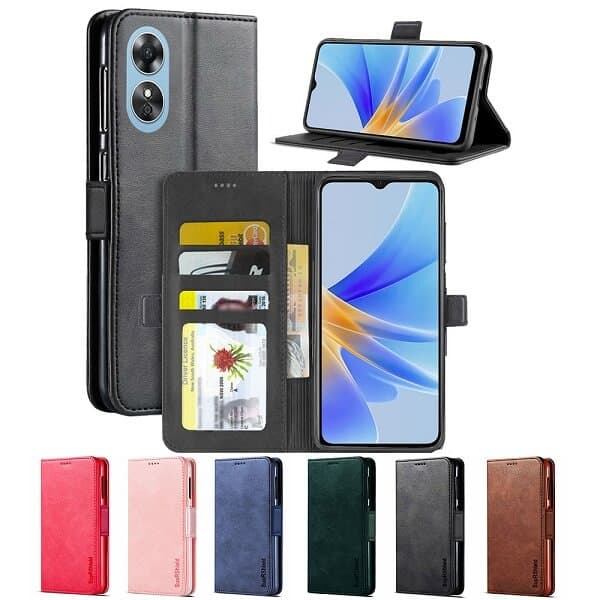 For Oppo A17 SupRShield Wallet Leather Card Holder Flip Protective Shockproof Case Cover For Oppo A17 SupRShield Wallet Leather Card Holder Flip Protective Shockproof Case Cover